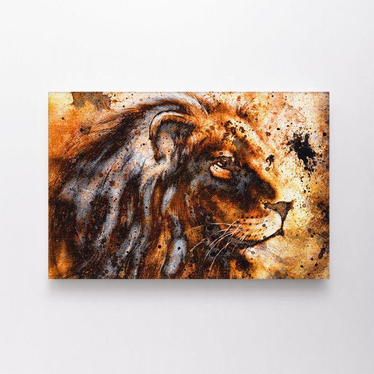 clean-landscape__canvas-03563-lion-collage-on-color-abstract-background