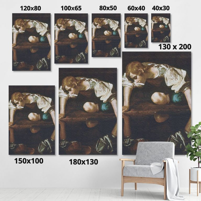 pinakas-se-kamva-kathetos-saloni-sizes-10103-caravaggio-narcissus