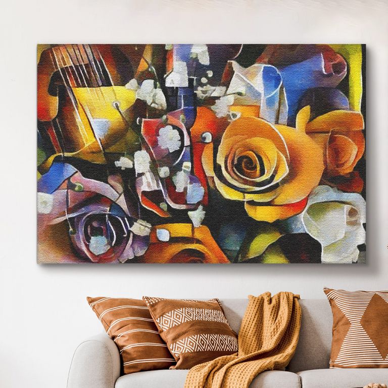 pinakas-se-kamva-orizontios-saloni-d-01128-bouquet-of-beautiful-flowers