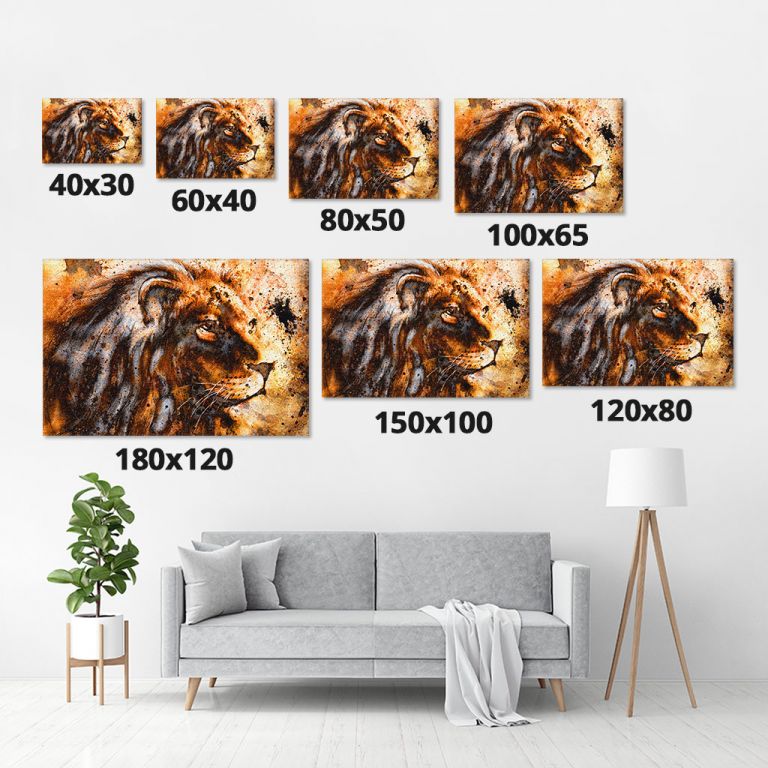 pinakas-se-kamva-orizontios-saloni-m-03563-lion-collage-on-color-abstract-background