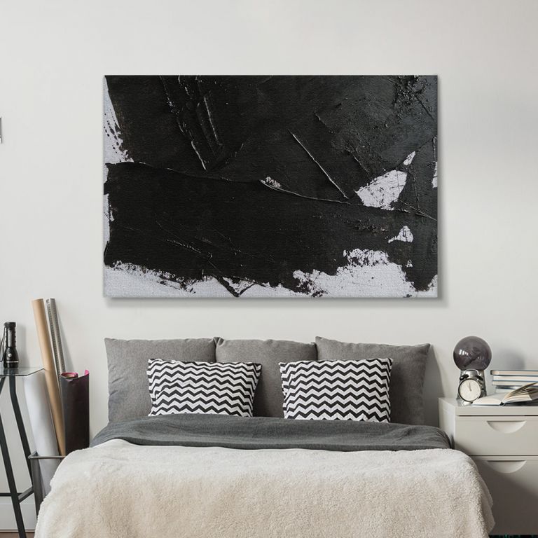 pinakas-se-kamva-orizontios-krevatokamara-h-01372-contemporary-art-black-paint-on-white