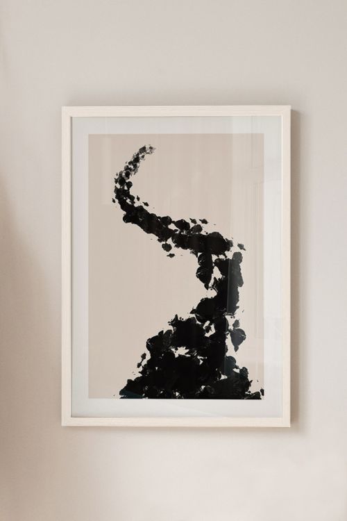 Line Art Black Abstract No69 Premium Poster