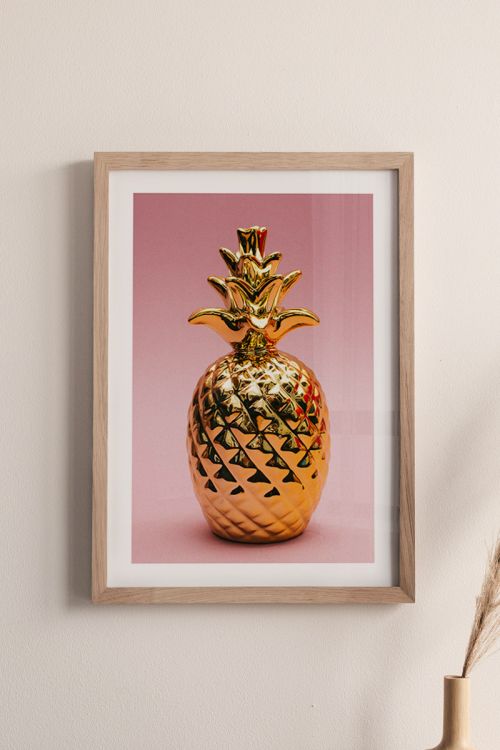 Pink And Gold Pineapple Premium Poster