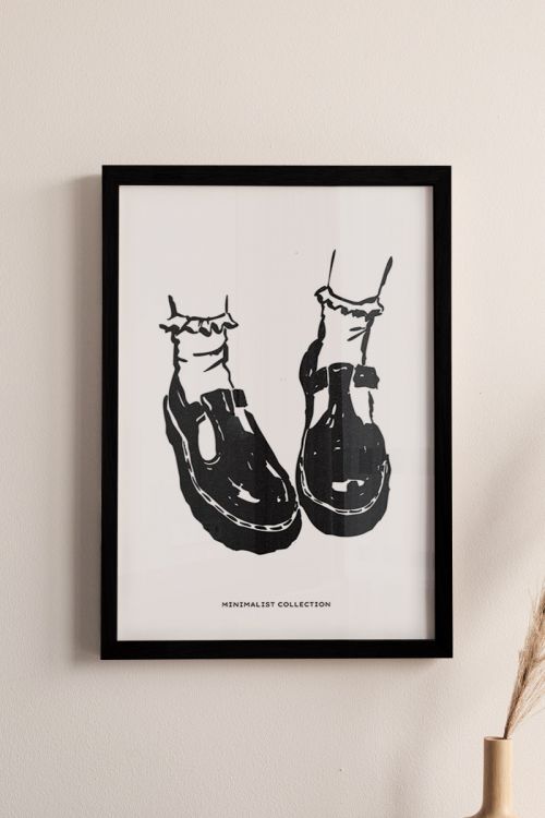 Minimal Black Shoes Premium Poster
