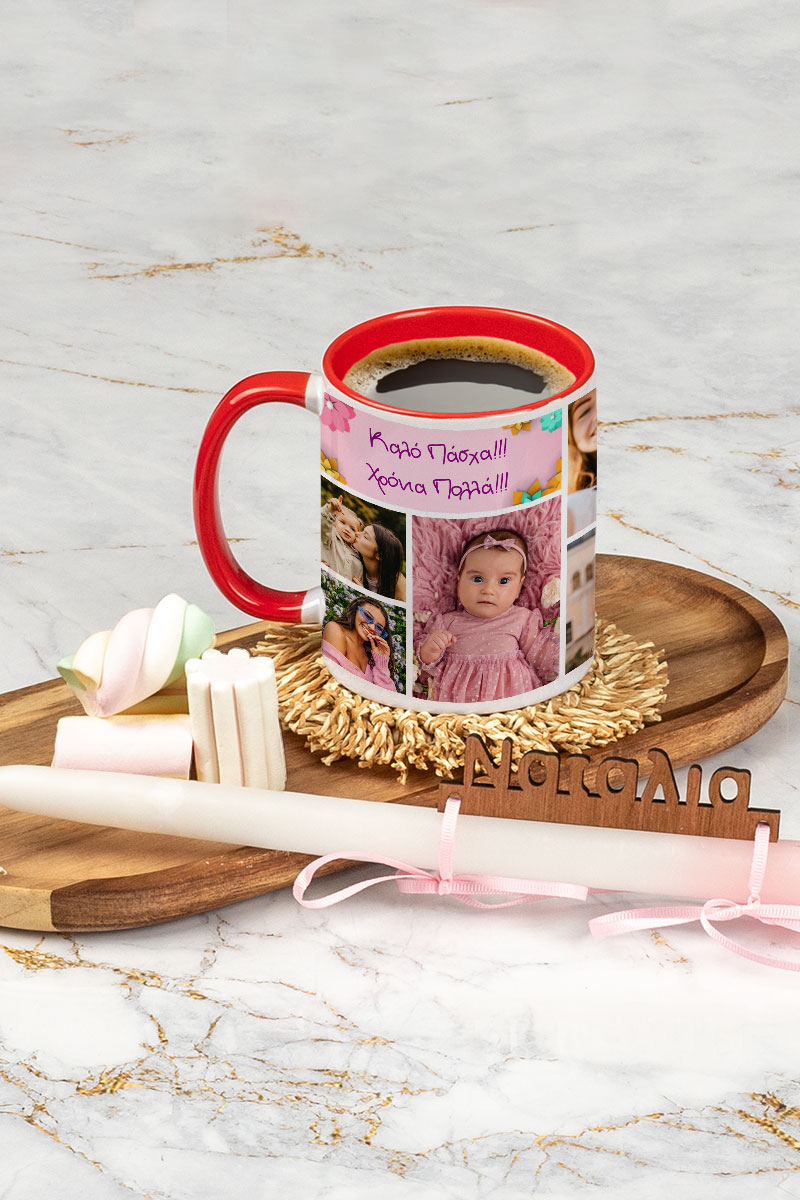 Προσωποποιημένη Κούπα με Λαμπάδα, Easter Flowers Candle