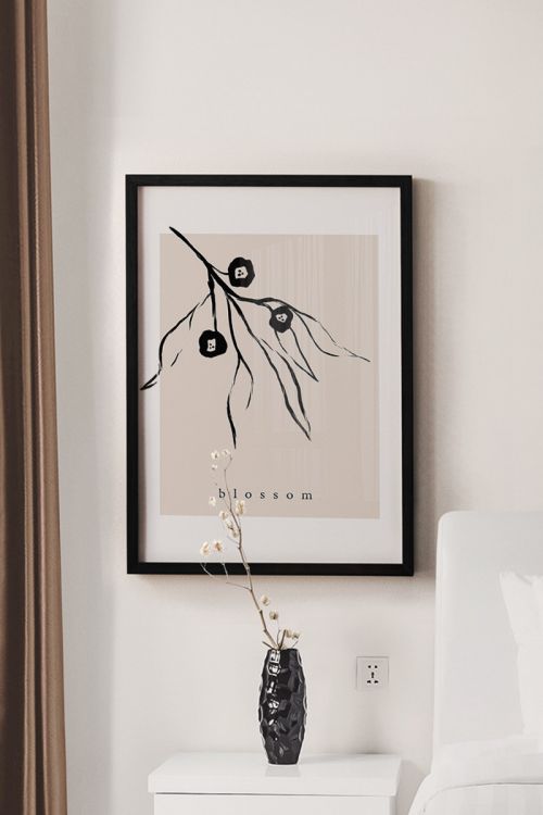 Line Art Black Abstract No59 Premium Poster