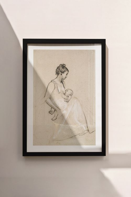 Mother And Child Moment On Paper Premium Poster