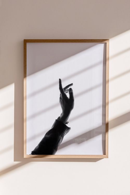 Black And White Hand Premium Poster