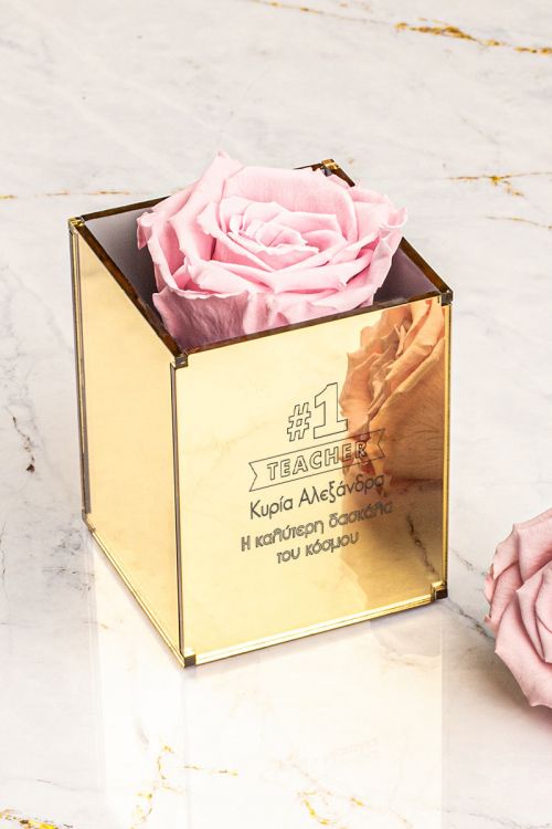 Παντοτινά Τριαντάφυλλα, Forever Pink Rose Mirror - Number One Teacher