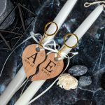 2 Λαμπάδες με Μπρελοκ Κλειδιών, Heartfull Letters Wooden