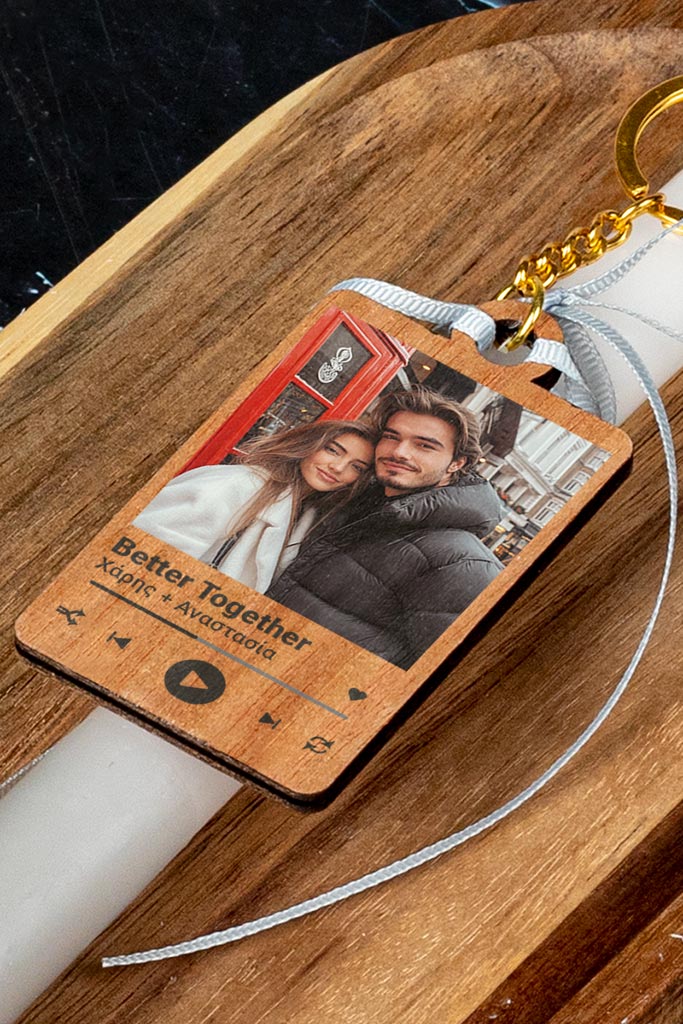 Λαμπάδα με Μπρελοκ Κλειδιών, We Found Love Wooden
