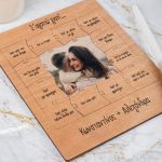Ξύλινο Puzzle με Βάση & Δώρο Λαμπάδα, Love Photo Frame