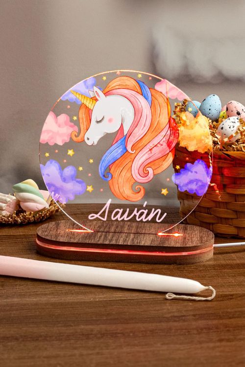 Φωτιστικό Led με Δώρο Λαμπάδα, Cloud Unicorn