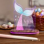 Φωτιστικό Led με Δώρο Λαμπάδα, Team Mermaid