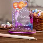 Φωτιστικό Led με Δώρο Λαμπάδα, Happy Mermaid