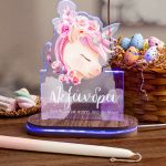 Φωτιστικό Led με Δώρο Λαμπάδα, Flower Unicorn