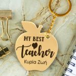 teachers-keychains-gold-plexi-apple-a-one-teacher