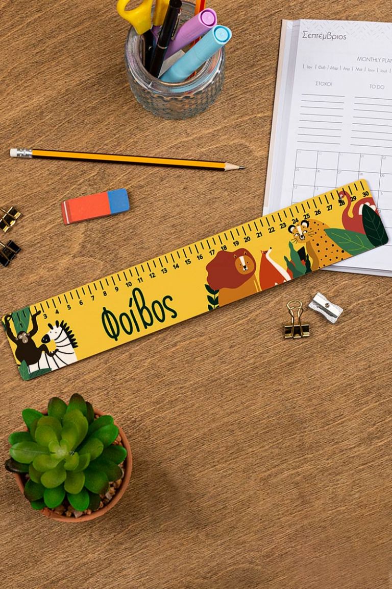 myikona-back-to-school-rulers-wood-large-a-animal