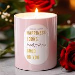 Αρωματικό Κερί, Χειροποίητο με Άρωμα Vanilla Cream, Happiness