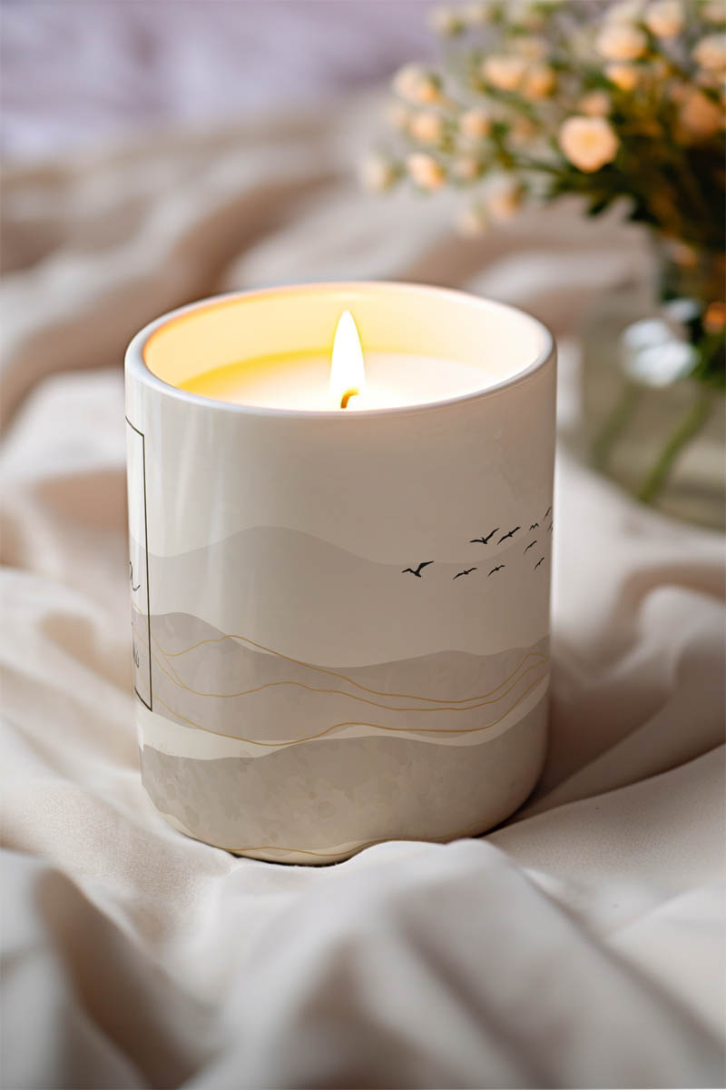 Αρωματικό Κερί, Χειροποίητο με Άρωμα Vanilla Cream, Sky Birds