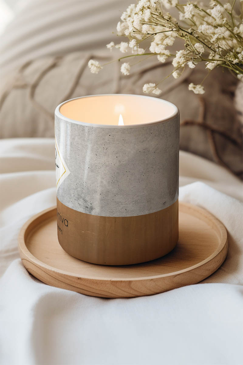 Αρωματικό Κερί, Χειροποίητο με Άρωμα Vanilla Cream, Marble