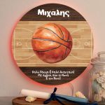 Φωτιστικό Τοίχου με Premium Λαμπάδα και Σχέδιο Μπάλα Μπάσκετ