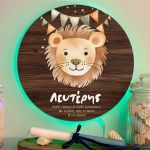 Φωτιστικό Τοίχου με Premium Λαμπάδα και Σχέδιο Λιονταράκι