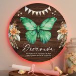 Φωτιστικό Τοίχου με Premium Λαμπάδα και Σχέδιο Πράσινη Πεταλούδα