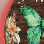 Φωτιστικό Τοίχου με Premium Λαμπάδα και Σχέδιο Πράσινη Πεταλούδα