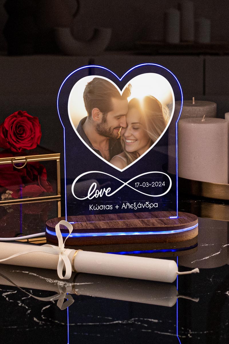Φωτιστικό Led με Premium Λαμπάδα και Σχέδιο Infinity Love