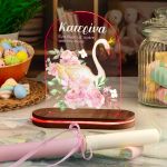 Φωτιστικό Led με Premium Λαμπάδα και Σχέδιο Κύκνος Λουλούδια