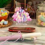 Φωτιστικό Led με Premium Λαμπάδα και Σχέδιο Ροζ Μονόκερος