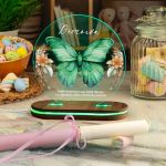 Φωτιστικό Led με Premium Λαμπάδα και Σχέδιο Πράσινη Πεταλούδα