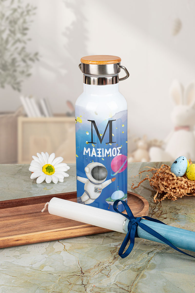 Παγούρι Θερμός με Premium Λαμπάδα και Σχέδιο Αστροναύτης