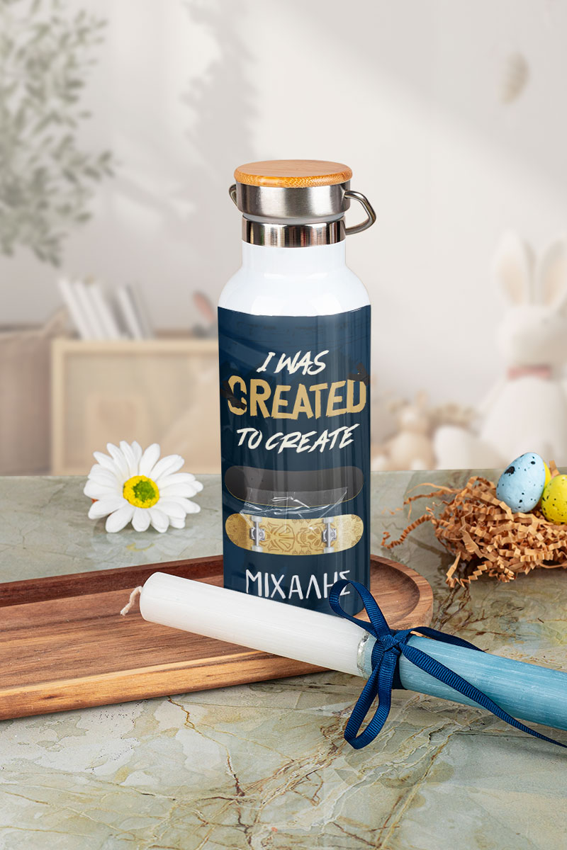Παγούρι Θερμός με Premium Λαμπάδα και Σχέδιο Skateboard