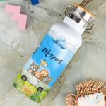 Παγούρι Θερμός με Premium Λαμπάδα και Σχέδιο Ζώα σε Αμάξι
