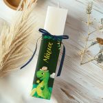 Λαμπάδα Πλακέ Προσωποποιημένη με Σχέδιο Πράσινος Δεινόσαυρος