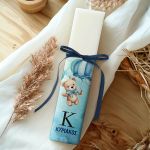 Λαμπάδα Πλακέ Προσωποποιημένη με Σχέδιο Αρκουδάκι με Μπαλόνια