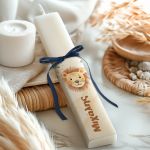 Λαμπάδα Πλακέ Προσωποποιημένη με Σχέδιο Λιοντάρι