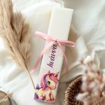 Λαμπάδα Πλακέ Προσωποποιημένη με Σχέδιο Γλυκός Μονόκερος