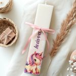 Λαμπάδα Πλακέ Προσωποποιημένη με Σχέδιο Γλυκός Μονόκερος