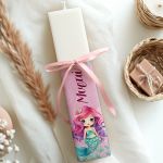 Λαμπάδα Πλακέ Προσωποποιημένη με Σχέδιο Ροζ Γοργόνα