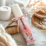 Λαμπάδα Πλακέ Προσωποποιημένη με Σχέδιο Ροζ Κύκνος