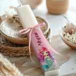 Λαμπάδα Πλακέ Προσωποποιημένη με Σχέδιο Ροζ Γοργόνα