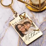 Μπρελόκ Κλειδιών Golden Mirror με Φωτογραφία Best Mom