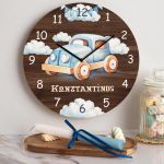 Παιδικό Ρολόι Τοίχου με Premium Λαμπάδα και Σχέδιο Αυτοκινητάκι
