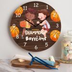 Παιδικό Ρολόι Τοίχου με Premium Λαμπάδα και Σχέδιο Μπάσκετ