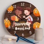 Παιδικό Ρολόι Τοίχου με Premium Λαμπάδα και Σχέδιο Μπάσκετ