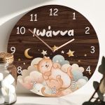 Παιδικό Ρολόι Τοίχου με Premium Λαμπάδα και Σχέδιο Γλυκιά Γάτα