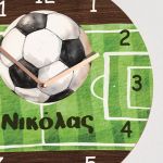 Παιδικό Ρολόι Τοίχου με Premium Λαμπάδα και Σχέδιο Μπάλα Ποδοσφαίρου